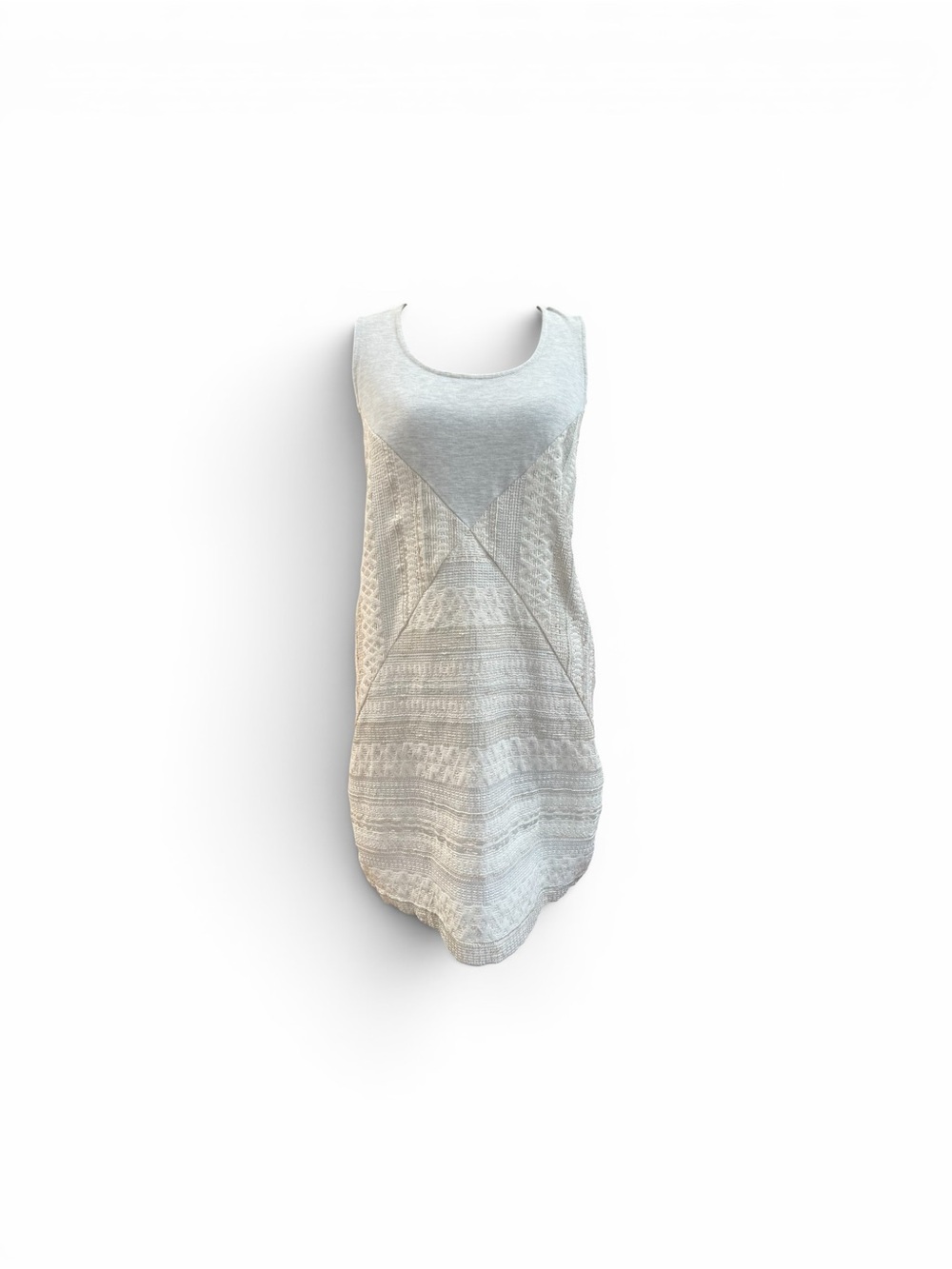 dolan Cream Lace-Panel Sleeveless Mini Dress